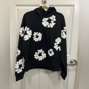denim tears black and white sweater hoddie top